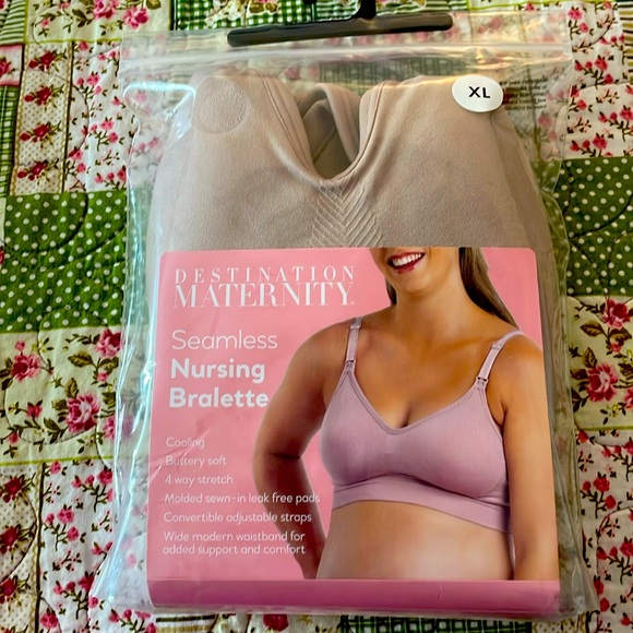 Destination Maternity Seamless Nursing Bralette Bra (Size XL) Light Taupe New! - Picture 1 of 6
